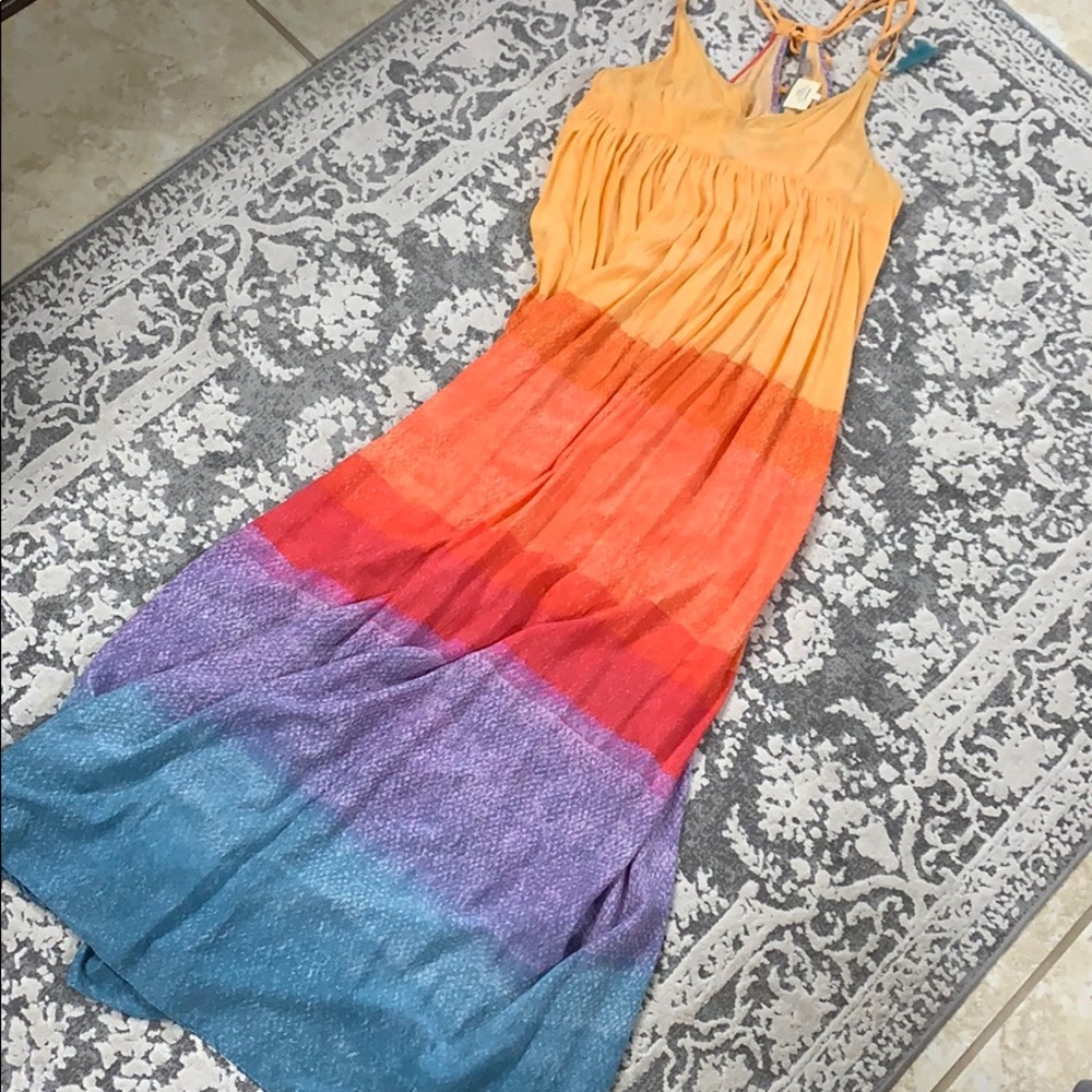 Carla Weeks Anthropologie rainbow maxi dress